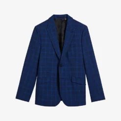 Ted Baker Apolloj Check-pattern Slim-fit Wool Suit Jacket