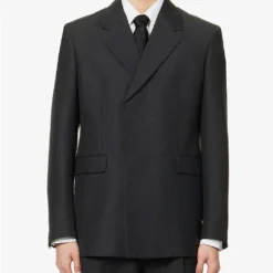 Prada Single-breasted Notched-lapel Wool-blend Jacket -Default Template 4 R04125439 ANTHRACITE ALT02