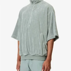 ESSENTIALS Brand-patch Short-sleeved Relaxed-fit Bamboo-blend Sweatshirt -Default Template 4 R04126202 SYCAMORE ALT02