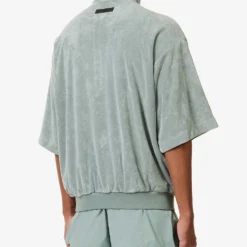 ESSENTIALS Brand-patch Short-sleeved Relaxed-fit Bamboo-blend Sweatshirt -Default Template 4 R04126202 SYCAMORE ALT03