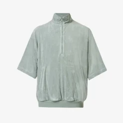 ESSENTIALS Brand-patch Short-sleeved Relaxed-fit Bamboo-blend Sweatshirt