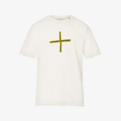 Upcycled Cross-appliquéd Organic And Recycled-cotton Blend T-shirt