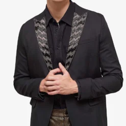 THE KOOPLES Embroidered-collar Single-breasted Woven Blazer -Default Template 4 R04127732 BLA01 ALT02