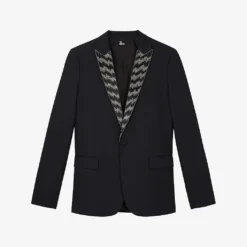 THE KOOPLES Embroidered-collar Single-breasted Woven Blazer