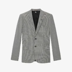 THE KOOPLES Houndstooth-motif Single-breasted Stretch-wool Suit Jacket