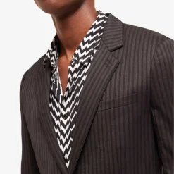 THE KOOPLES Notched-collar Stripe-pattern Stretch-wool Suit Jacket -Default Template 4 R04127923 BLA02 ALT04