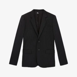 THE KOOPLES Notched-collar Stripe-pattern Stretch-wool Suit Jacket