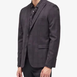 THE KOOPLES Checked Single-breasted Stretch-woven Suit Jacket -Default Template 4 R04127973 BLA01 ALT02