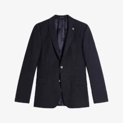 Ted Baker Forbyjs Puppytooth-texture Stretch Wool-blend Blazer