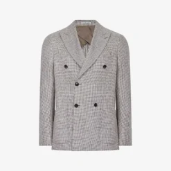 Reiss Angel Slim-fit Double-breasted Linen Blazer