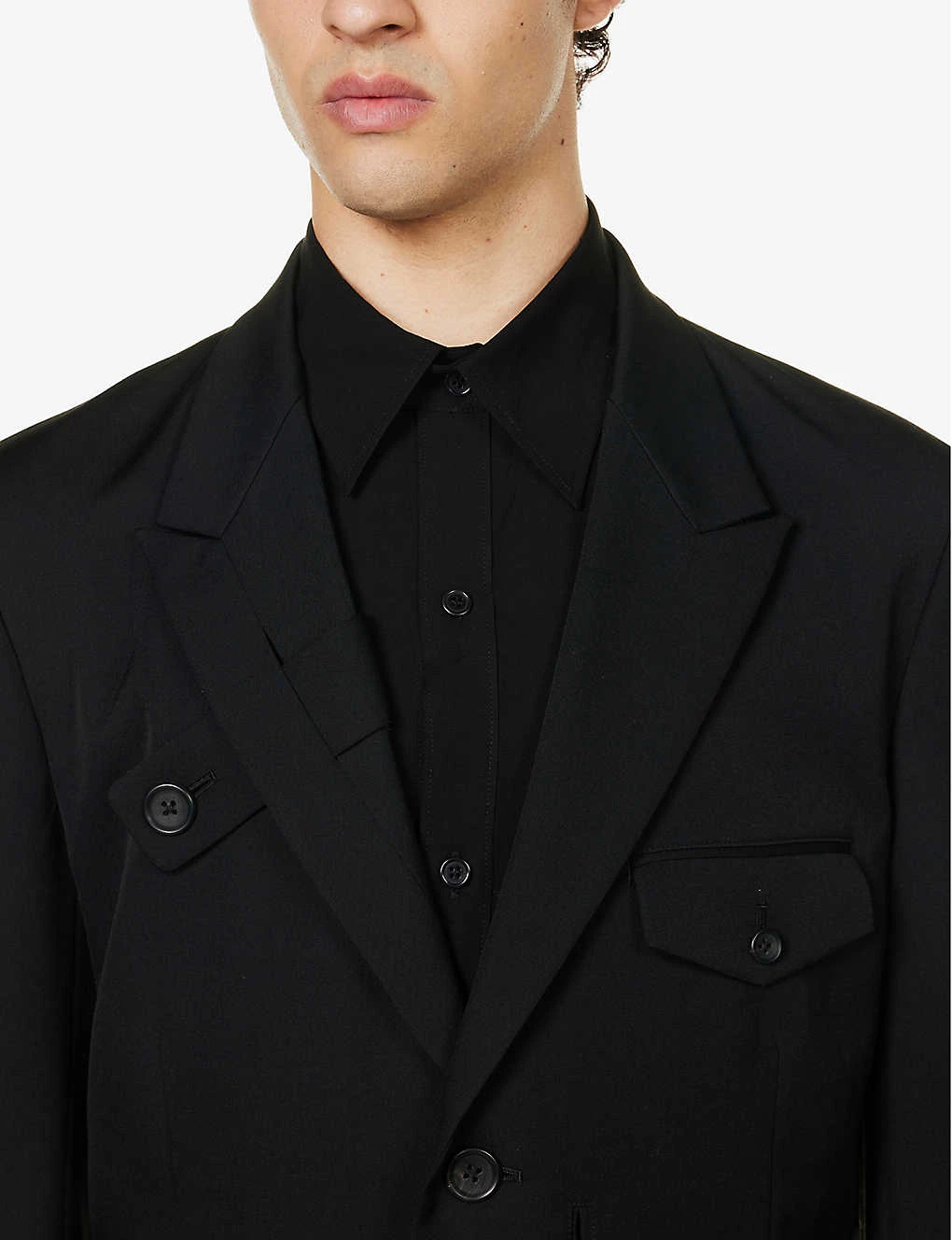 Yohji Yamamoto Flap-pocket Single-breasted Relaxed-fit Wool Jacket 5 Yohji Yamamoto Flap-pocket Single-breasted Relaxed-fit Wool Jacket - Image 5