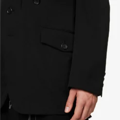 Yohji Yamamoto Flap-pocket Single-breasted Relaxed-fit Wool Jacket 11 Yohji Yamamoto Flap-pocket Single-breasted Relaxed-fit Wool Jacket -Default Template 4 R04131763 BLACK ALT05