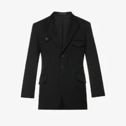 Yohji Yamamoto Flap-pocket Single-breasted Relaxed-fit Wool Jacket
