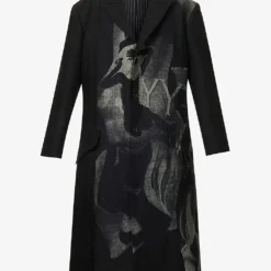 Yohji Yamamoto W-y Graphic-print Relaxed-fit Linen Jacket
