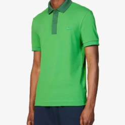 Lacoste Brand-appliqué Regular-fit Cotton-blend Polo Shirt -Default Template 4 R04134890 TARRAGONGREEN ALT02