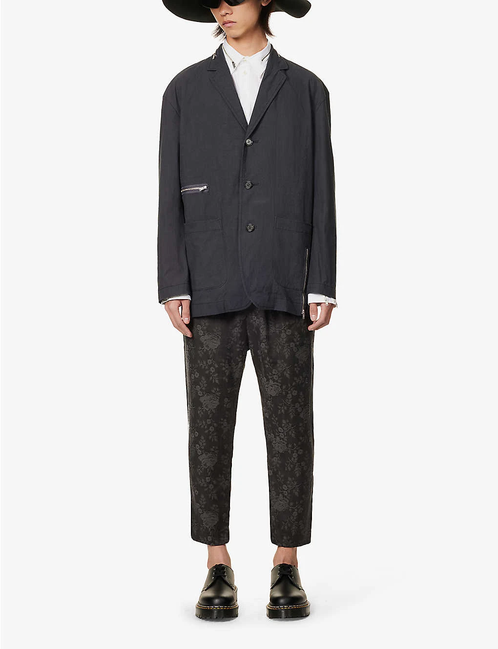 Undercover Patch-pocket Notched-lapel Regular-fit Cotton Blazer 2 Undercover Patch-pocket Notched-lapel Regular-fit Cotton Blazer - Image 2