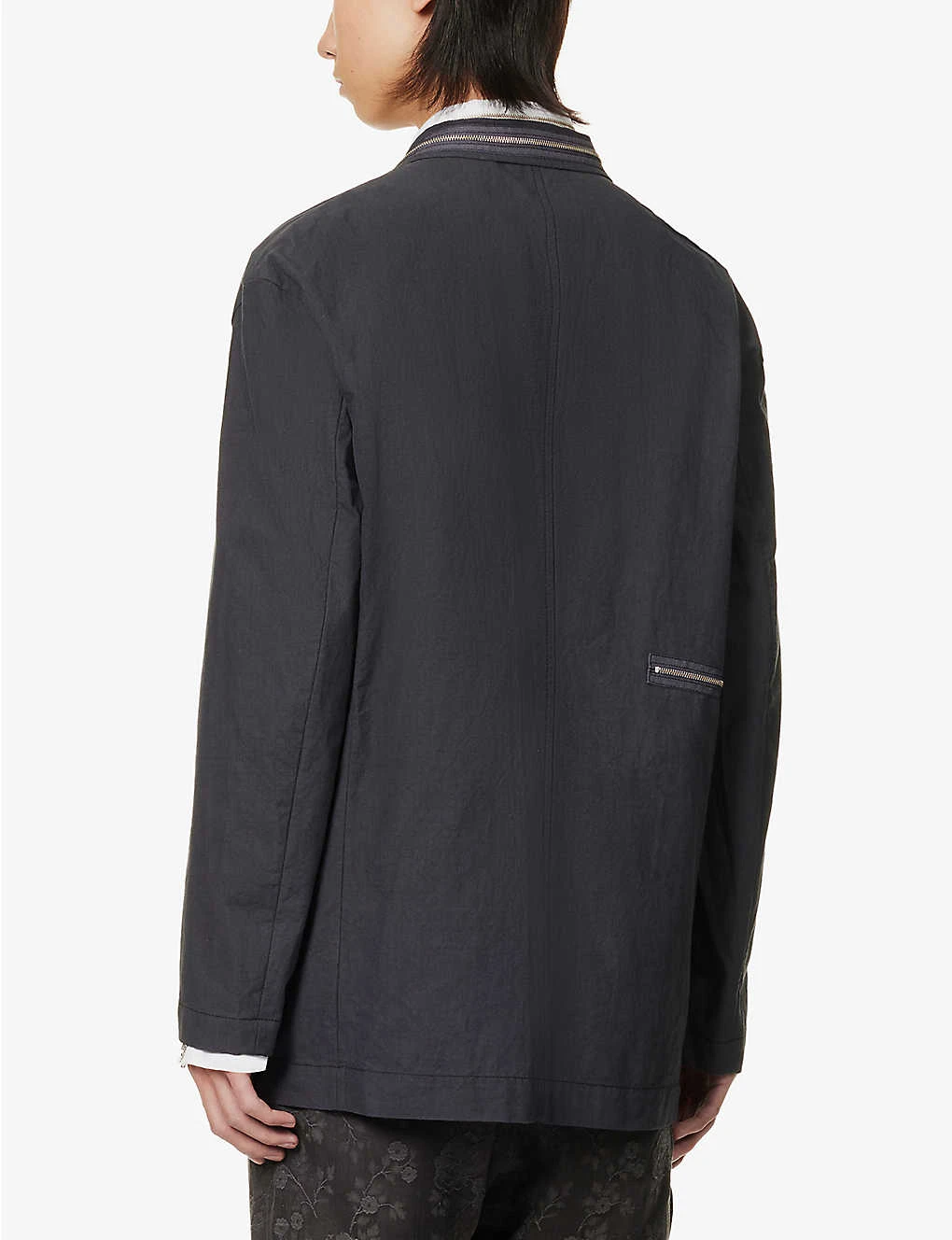 Undercover Patch-pocket Notched-lapel Regular-fit Cotton Blazer 4 Undercover Patch-pocket Notched-lapel Regular-fit Cotton Blazer - Image 4