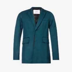 Akiel Padded-shoulder Regular-fit Wool Jacket