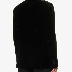 DSQUARED2 Single-breasted Sequin-trim Velour Jacket -Default Template 4 R04145471 BLACK ALT03