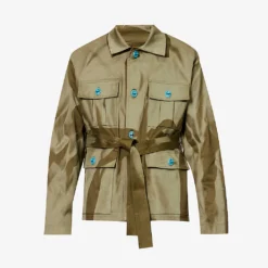 Dive Closure Self-tie Fastening Regular-fit Stretch-cotton Jacket