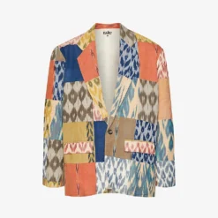 Ikat Patchwork-panelled Cotton Blazer