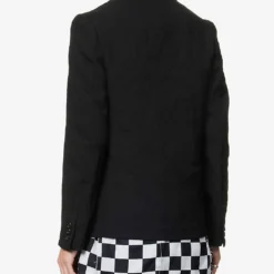 Single-breasted Checked-panel Regular-fit Woven-blend Jacket -Default Template 4 R04146908 BLACKWHITE ALT03