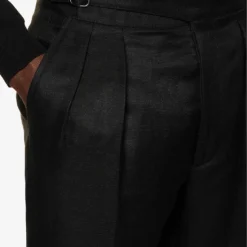 Bryon Pocketed Straight-leg Regular-fit Linen And Silk-blend Trousers -Default Template 4 R04147855 BLACK ALT04