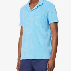 ORLEBAR BROWN Towelling-texture Short-sleeved Cotton-terry Polo Shirt -Default Template 4 R04150077 RIVIERA ALT02