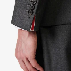 Single-breasted Striped-trim Regular-fit Wool Jacket -Default Template 4 R04152257 DARKGREY ALT05