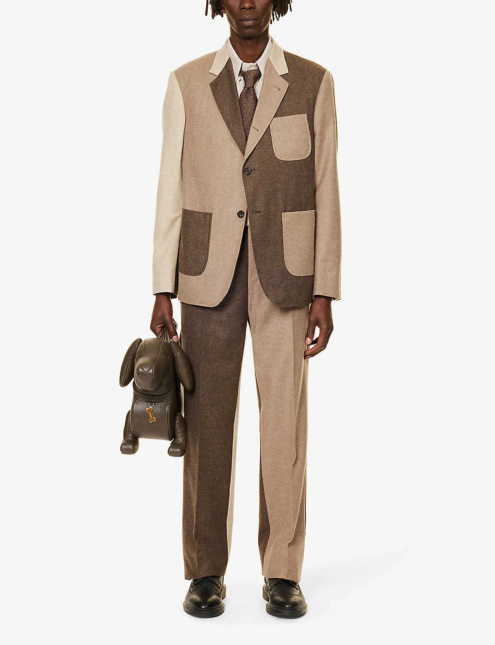 Fun-Mix Contrast-panel Regular-fit Wool Jacket 2 Fun-Mix Contrast-panel Regular-fit Wool Jacket - Image 2