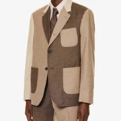 Fun-Mix Contrast-panel Regular-fit Wool Jacket 9 Fun-Mix Contrast-panel Regular-fit Wool Jacket -Default Template 4 R04152272 DARKBROWN ALT02