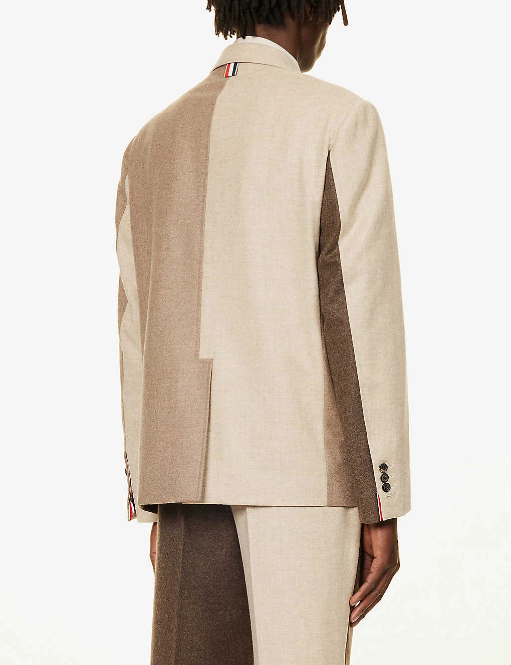 Fun-Mix Contrast-panel Regular-fit Wool Jacket 4 Fun-Mix Contrast-panel Regular-fit Wool Jacket - Image 4