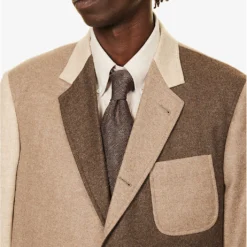 Fun-Mix Contrast-panel Regular-fit Wool Jacket 11 Fun-Mix Contrast-panel Regular-fit Wool Jacket -Default Template 4 R04152272 DARKBROWN ALT04