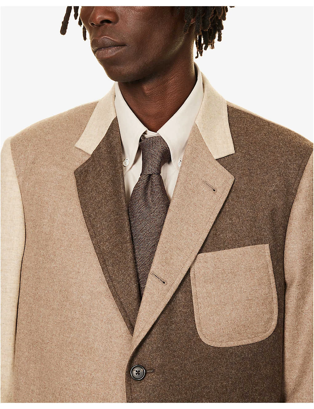 Fun-Mix Contrast-panel Regular-fit Wool Jacket 5 Fun-Mix Contrast-panel Regular-fit Wool Jacket - Image 5