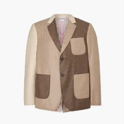 Fun-Mix Contrast-panel Regular-fit Wool Jacket