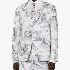 Graphic-print Regular-fit Cotton-canvas Jacket -Default Template 4 R04152279 BLKWHT ALT02