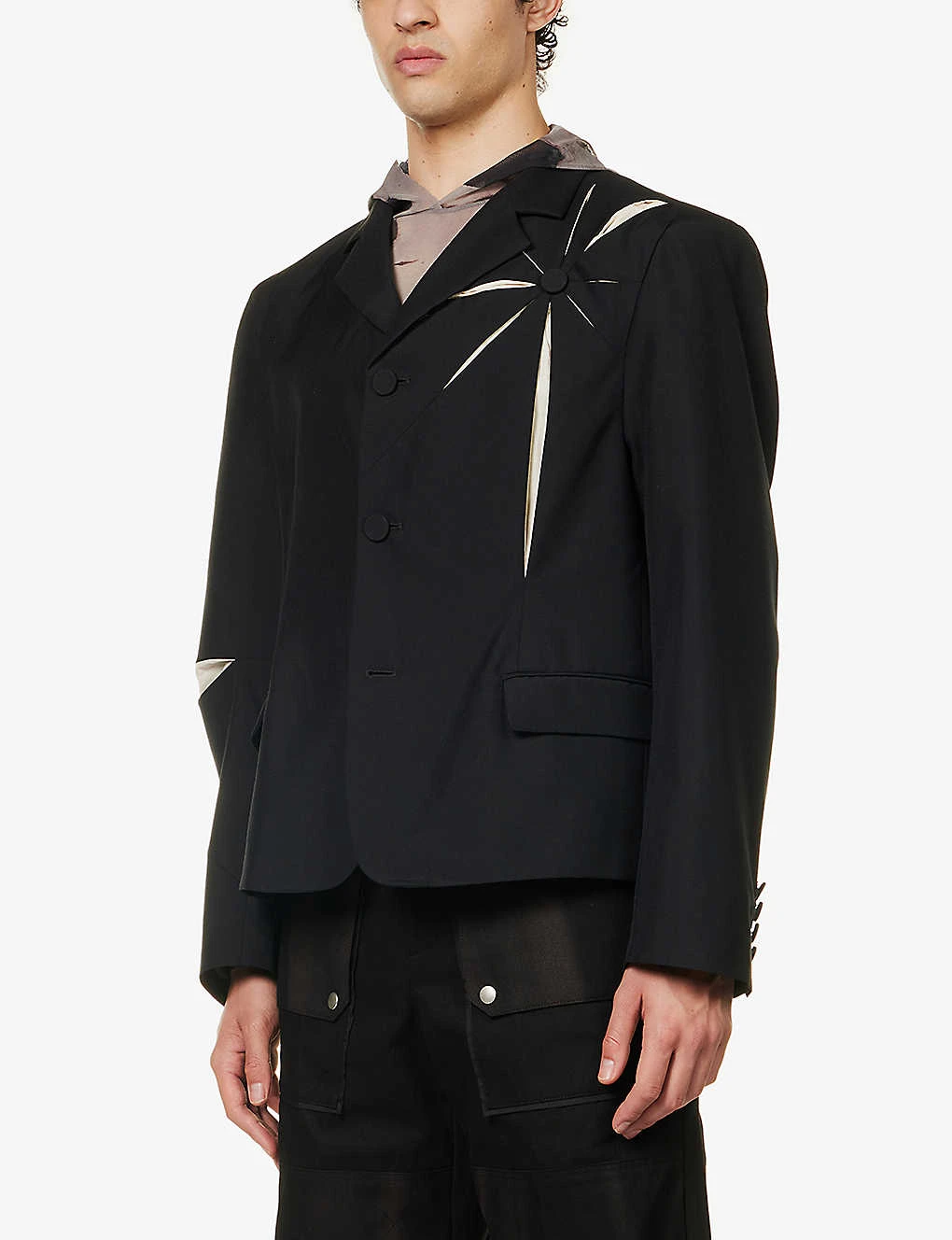 Origami Laser-cur Regular-fit Woven Blazer 3 Origami Laser-cur Regular-fit Woven Blazer - Image 3