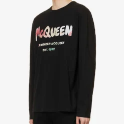 Alexander McQueen Graffiti Graphic-print Cotton-jersey T-shirt -Default Template 4 R04153557 BLACKMIX ALT02