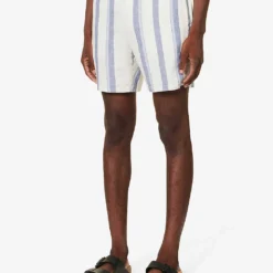 Paige Gatlin Striped Linen-blend Shorts -Default Template 4 R04154366 OCEANGLOW ALT02