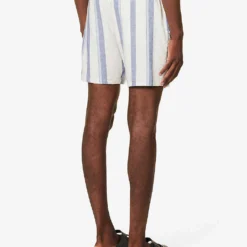 Paige Gatlin Striped Linen-blend Shorts -Default Template 4 R04154366 OCEANGLOW ALT03