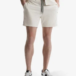 Reiss Fredericks Elasticated-waist Side-stripe Velour Shorts -Default Template 4 R04154542 ECRU ALT02