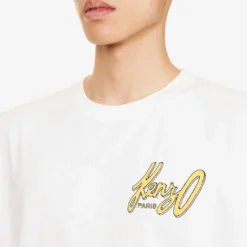 Kenzo Logo-print Short-sleeved Cotton-jersey T-shirt -Default Template 4 R04155562 OFFWHITE ALT04
