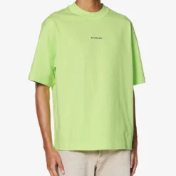 Acne Studios Extorr Brand-print Cotton-jersey T-shirt -Default Template 4 R04158766 FLUOGREEN ALT02