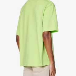 Acne Studios Extorr Brand-print Cotton-jersey T-shirt -Default Template 4 R04158766 FLUOGREEN ALT03