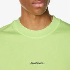 Acne Studios Extorr Brand-print Cotton-jersey T-shirt -Default Template 4 R04158766 FLUOGREEN ALT04