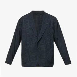 Checked Single-breasted Wool Jacket