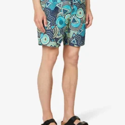 Speedo Watershort 45cm Geo-print Recycled-polyester Swim Shorts -Default Template 4 R04163357 NAVYAQSPRITZWHITE ALT02