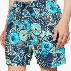 Speedo Watershort 45cm Geo-print Recycled-polyester Swim Shorts -Default Template 4 R04163357 NAVYAQSPRITZWHITE ALT04