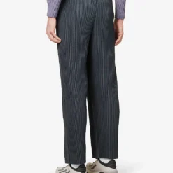 Pleated Elasticated-waist Straight-leg Regular-fit Knitted Trousers 8 Pleated Elasticated-waist Straight-leg Regular-fit Knitted Trousers -Default Template 4 R04163781 GUNMETALGRAY ALT03