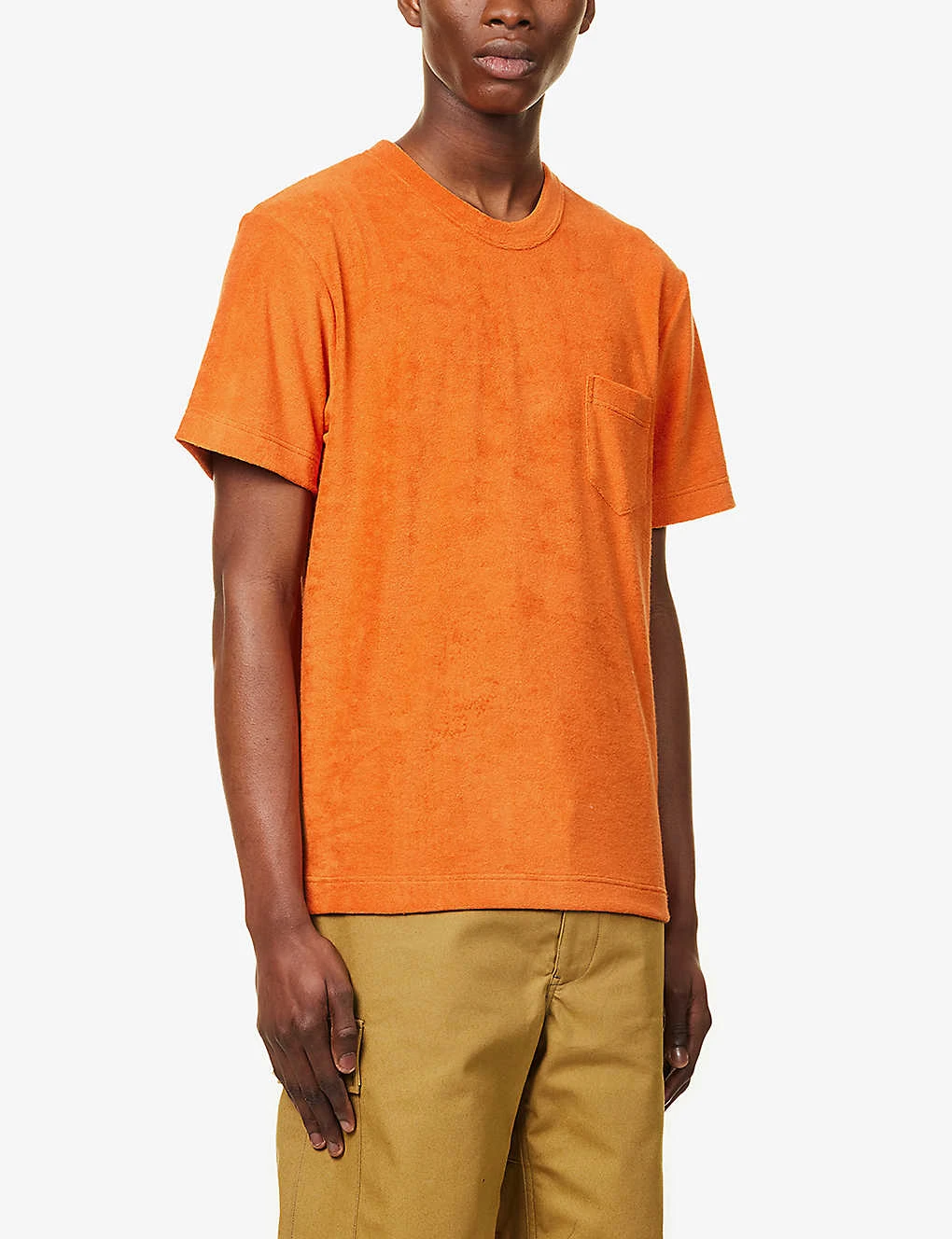 Towel-texture Patch-pocket Cotton-blend T-shirt 3 Towel-texture Patch-pocket Cotton-blend T-shirt - Image 3